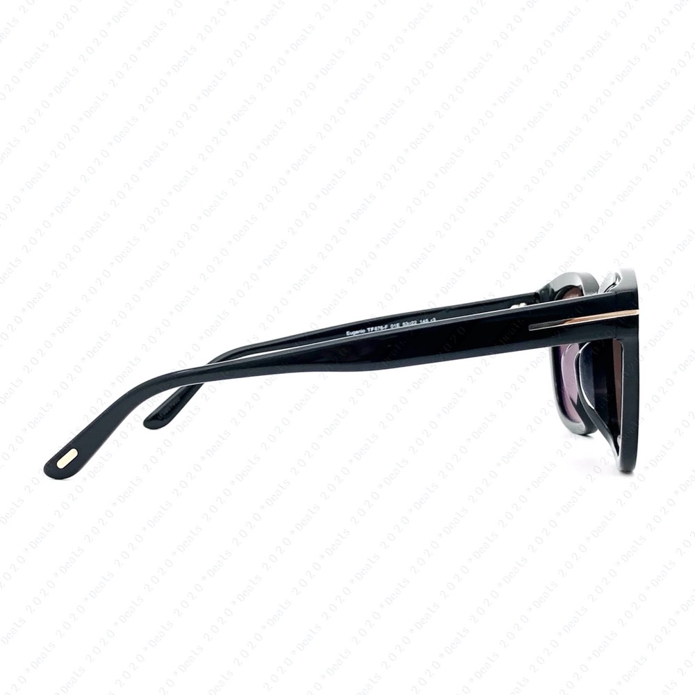 Tom Ford Eugenio FT0676F 01E 53mm Shiny Black Sunglasses - Picture 6 of 9